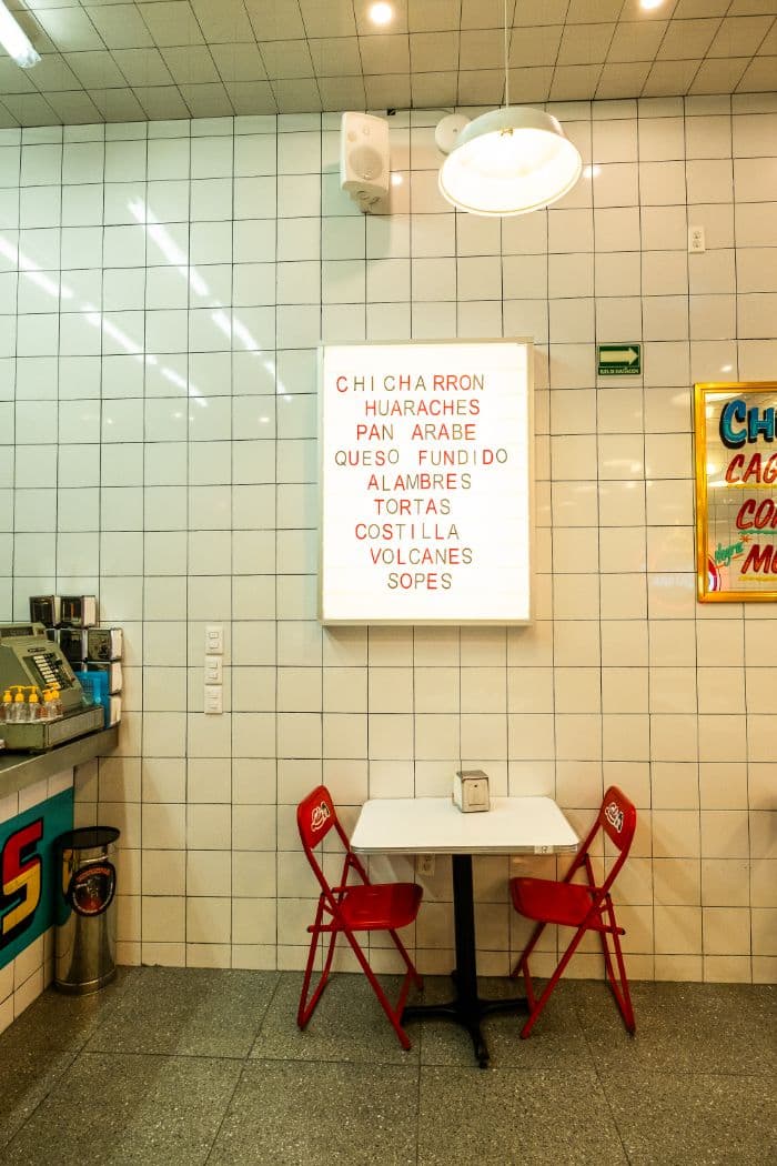 Menú de pared