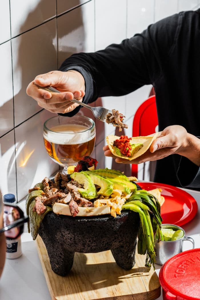 Molcajete con cheve